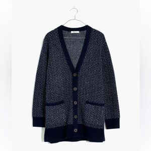 Madewell Bird's Eye Maysfield Cardigan Sweater XS